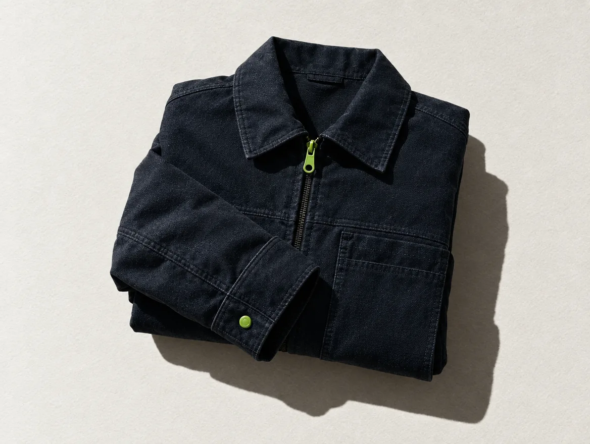 Hard-lit garment form used as the Day Shift identity object