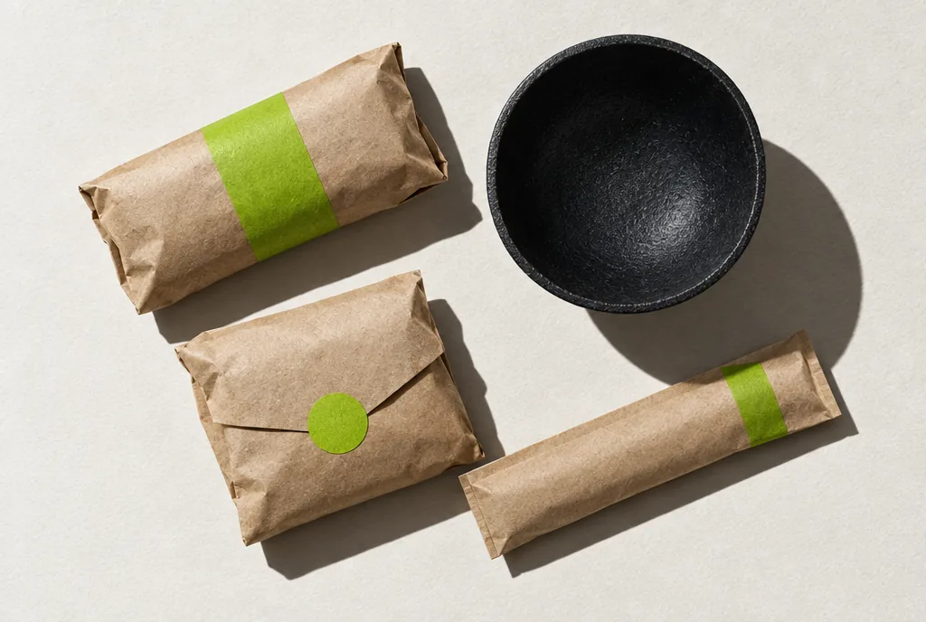 Folded menu and crate stencil for Kindred Table